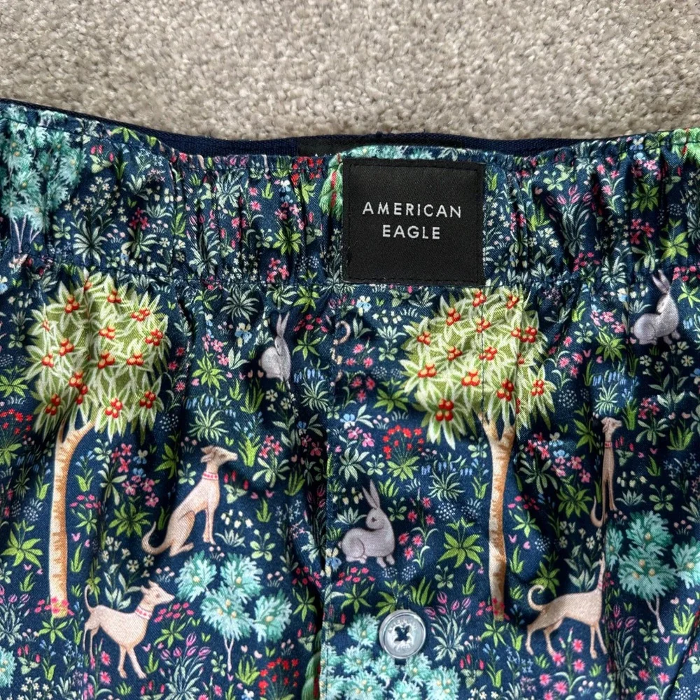 American Eagle Men's XS Boxer Shorts‎ Novelty Floral Tree Animal Print woodland